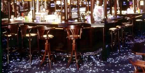 Neon rug in a bar